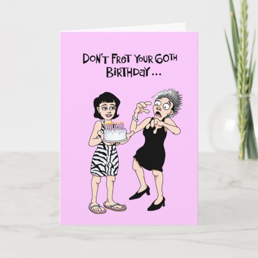 Haar 60e Wenskaart op de geboorte Kaart (Voorkant)