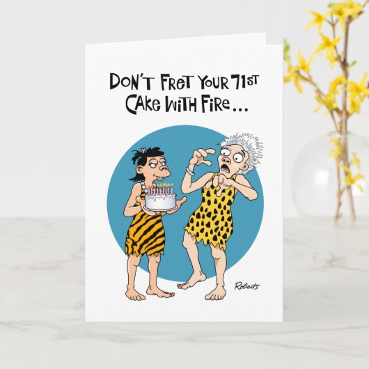 Haar 71ste verjaardag kaart (Gele Bloem)