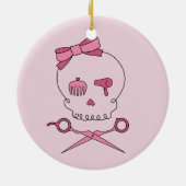 Haar Accessoire schedel en schaar Kroesbeenderen ( Keramisch Ornament (Achterkant)