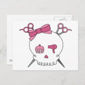 Haar Accessoire schedel (schaar kruisbeenderen) Briefkaart (Voorkant / Achterkant)