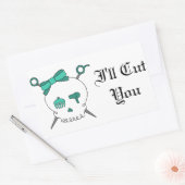 Haar Accessoire Schedel & Schaar (Turquoise) Rechthoekige Sticker (Envelop)