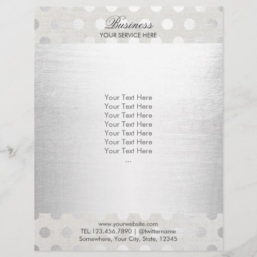 Haar & Beauty Salon Modern Silver Stippen Flyer (Voorkant)