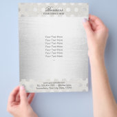 Haar & Beauty Salon Modern Silver Stippen Flyer (Hand)