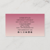 Haar Beauty Salon Professionele Moderne Foto Visitekaartje (Achterkant)