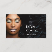 Haar Beauty Salon Professionele Moderne Foto Visitekaartje (Voorkant)