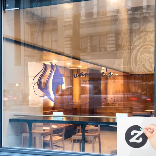 Haar & Beauty Silhouette Bue ID873 Raamsticker (Cafe Raam)