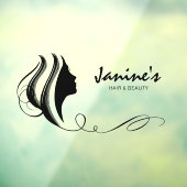 Haar & Beauty Silhouette Zwart ID873 Ruitsticker Raamsticker (Vel 3)