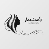 Haar & Beauty Silhouette Zwart ID873 Ruitsticker Raamsticker (Vel)
