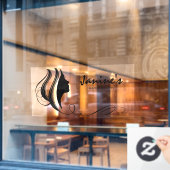 Haar & Beauty Silhouette Zwart ID873 Ruitsticker Raamsticker (Cafe Raam)