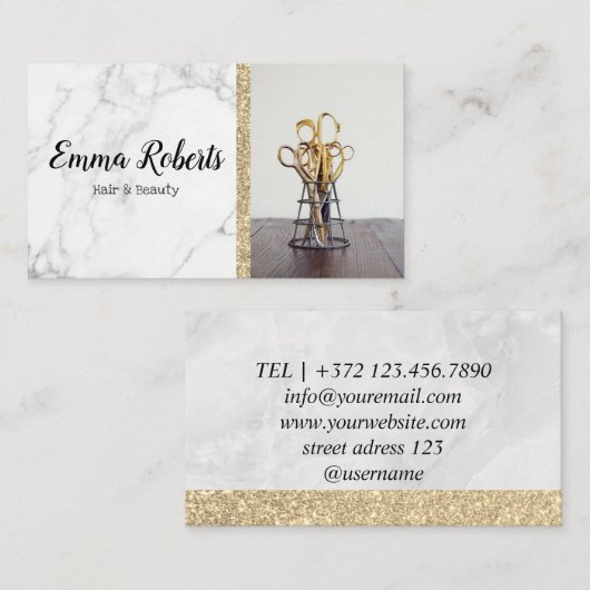 Haar & Beauty Specialist Salon Kapper Visitekaartje (Voorkant / Achterkant)