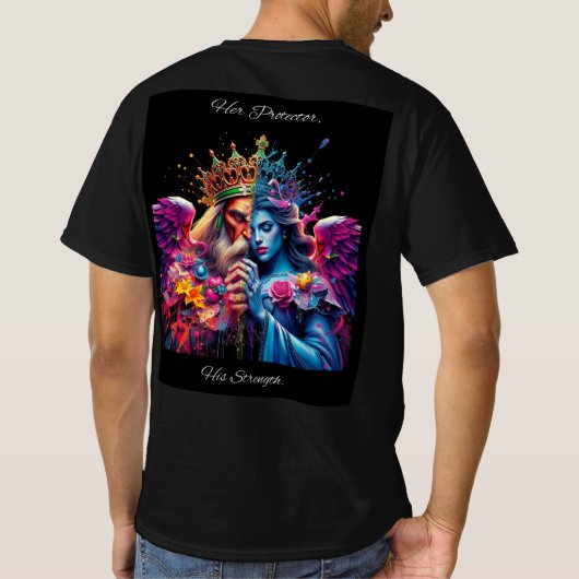 Haar beschermer is zijn kracht t-shirt (Achterkant)