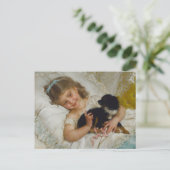 Haar beste vriendin, klein meisje met een hond, briefkaart (Staand voorkant)