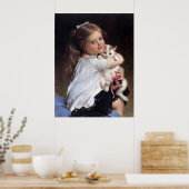 Haar beste vriendin | Kleine meid met Kitten Poster (Keuken)