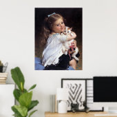 Haar beste vriendin | Kleine meid met Kitten Poster (Thuiskantoor)