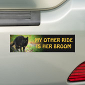 haar bezem - Arched Black Cat Bumpersticker (Op auto)