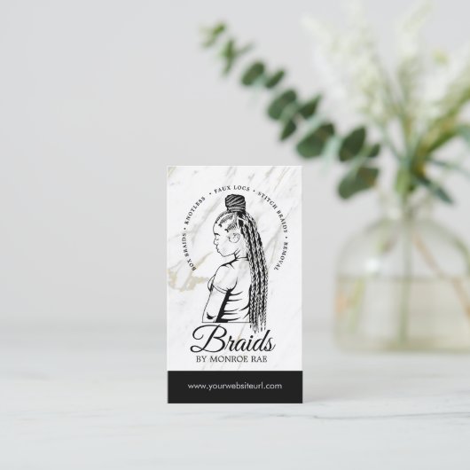 Haar Braider, Braids, Braiding Stylist, Hair Salon Visitekaartje (Staand voorkant)