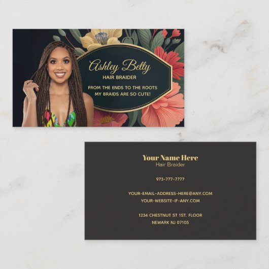Haar Braider Visitekaartjes (Voorkant / Achterkant)