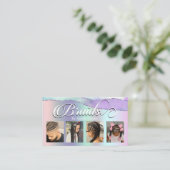 Haar Braiding Braid Salon Pastel Iridescent Paars Visitekaartje (Staand voorkant)