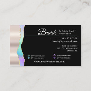 Haar Braiding Braid Stylist Voeg Foto's Holographi Visitekaartje