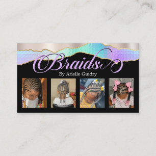 Haar Braiding Braid Stylist Voeg Foto's Holographi Visitekaartje