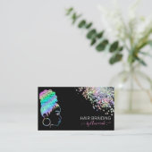 Haar Braiding Stylist Braid Salon Holographic Bus Visitekaartje (Staand voorkant)