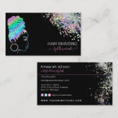 Haar Braiding Stylist Braid Salon Holographic Bus Visitekaartje (Voorkant / Achterkant)