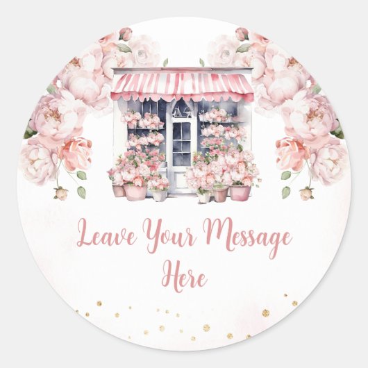 Haar Bruiloft: Jouw Bericht Ronde Sticker (Voorkant)