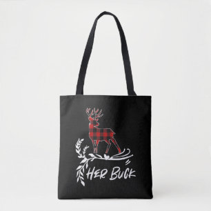 Haar Buck Couples Matching met Kerstmis Pajama Tote Bag