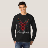 Haar Buck Reindeer Red Pset Kerstmis Pajama Match T-shirt (Voorkant volledig)