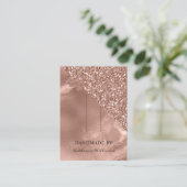 Haar Clip Display Kaart | Roos Gold en glitter Visitekaartje (Staand voorkant)