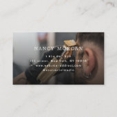 Haar Clipper Foto met snor Logo Barbershop Visitekaartje (Achterkant)