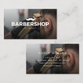 Haar Clipper Foto met snor Logo Barbershop Visitekaartje (Voorkant / Achterkant)