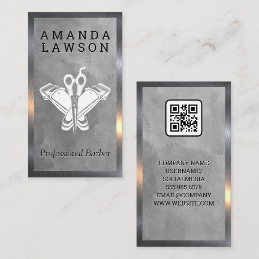 Haar Clippers en Schaar | kapper Visitekaartje (Voorkant / Achterkant)