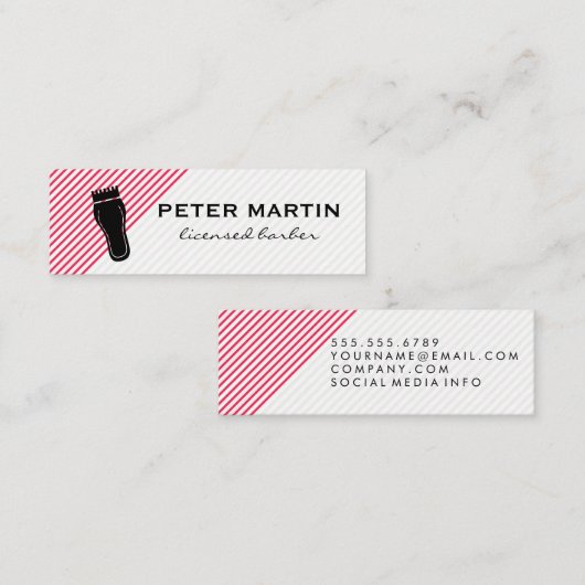 Haar Clippers en Stripes Mini Visitekaartje (Voorkant / Achterkant)