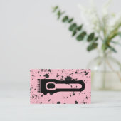 Haar Clippers Logo | Splatter Ink Visitekaartje (Staand voorkant)