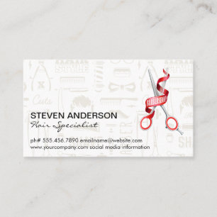 Haar Clippers-schaar   Barber Pattern   Metaal Visitekaartje
