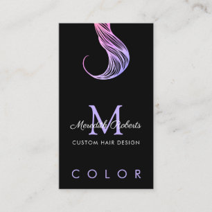 Haar Colorist Stylist Roze Violet Monogram Visitekaartje