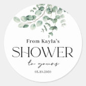 Haar Douche Bruids Baby shower Zeep Voorkeur Stick Ronde Sticker (Voorkant)