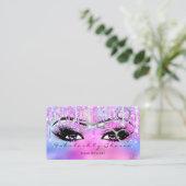 Haar Dresser Lashes Glitter Drift Holograaf Roze Visitekaartje (Staand voorkant)