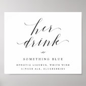 Haar Drink Bride's Cocktail Wedding Reception Sign Poster (Voorkant)