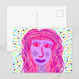 Haar: een Abstract portret Briefkaart