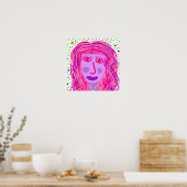 Haar: een abstract portret poster (Keuken)