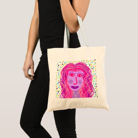 Haar: een Abstract portret Tote Bag (Voorkant (product))