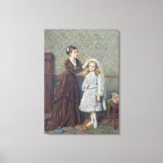 Haar eerste mededeling canvas afdruk (Voorkant)