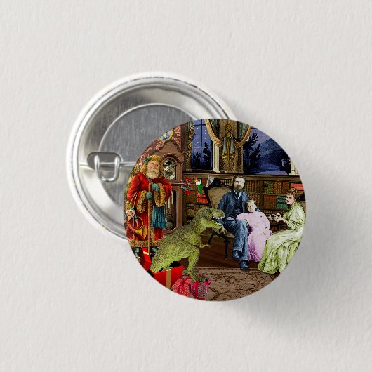 Haar eerste T-Rex Ronde Button 3,2 Cm (Voorkant /achterkant)