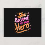 Haar eigen held briefkaart (Voorkant)