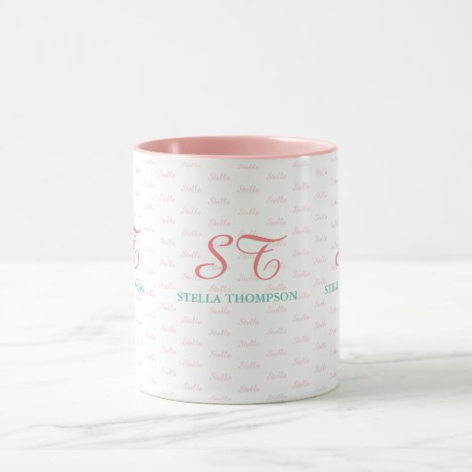 haar elegante roze mok met monogram (Midden)