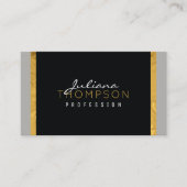 Haar elegante zwart, goud en grijs luxe visitekaartje (Voorkant)