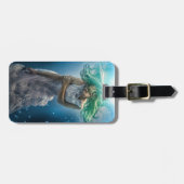 Haar Emerald Curls - Mermaid Hovering Underwater Bagagelabel (Voorkant horizontaal)
