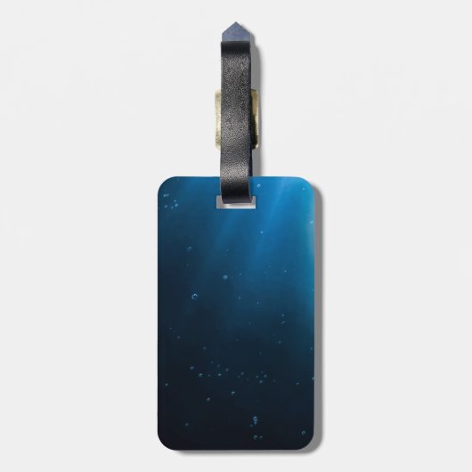 Haar Emerald Curls - Mermaid Hovering Underwater Bagagelabel (Achterkant verticaal)